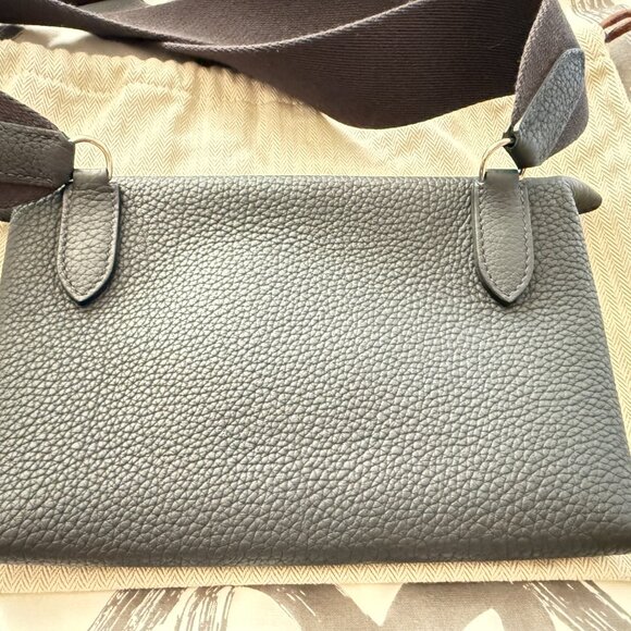 Authentic HERMES Paris Videpoches Togo Made in FRANCE Unisex Blue Crossbody Bag - Picture 3 of 12